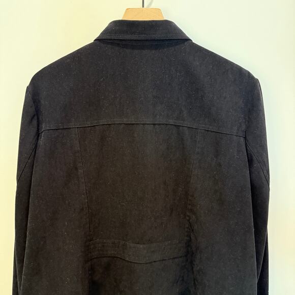 Talbots Woman Stretch Black Button Down Blouse 1X Plus Size Workwear - Picture 10 of 11